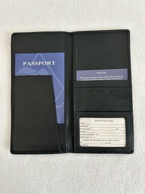 Leather Travel Wallet Passport Airline Ticket Case Royce Billfold ID Holder